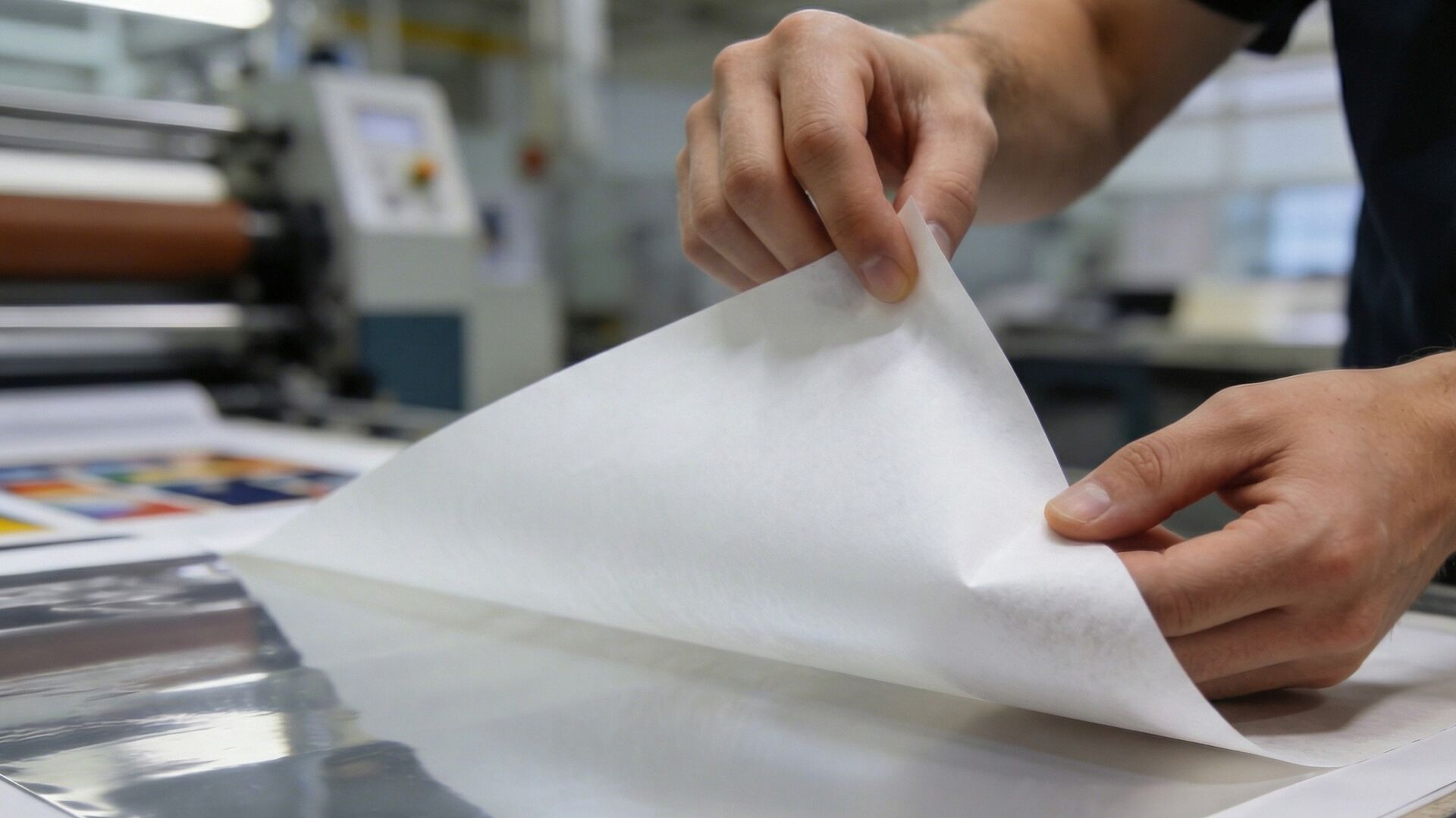 Le papier siliconé BRANOperl (Release Liner) se détache d'un film adhésif industriel de manière contrôlée et sans laisser de résidus. Le papier siliconé BRANOperl (Release Liner) se détache d'un film adhésif industriel de manière contrôlée et sans laisser de résidus.