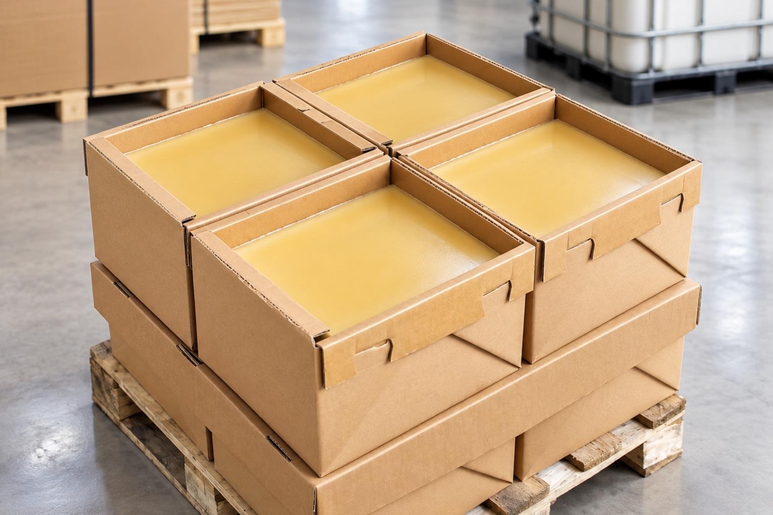 BRANOperl Box in use, filled with wax